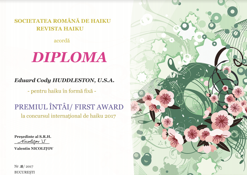 First Place Haiku Award